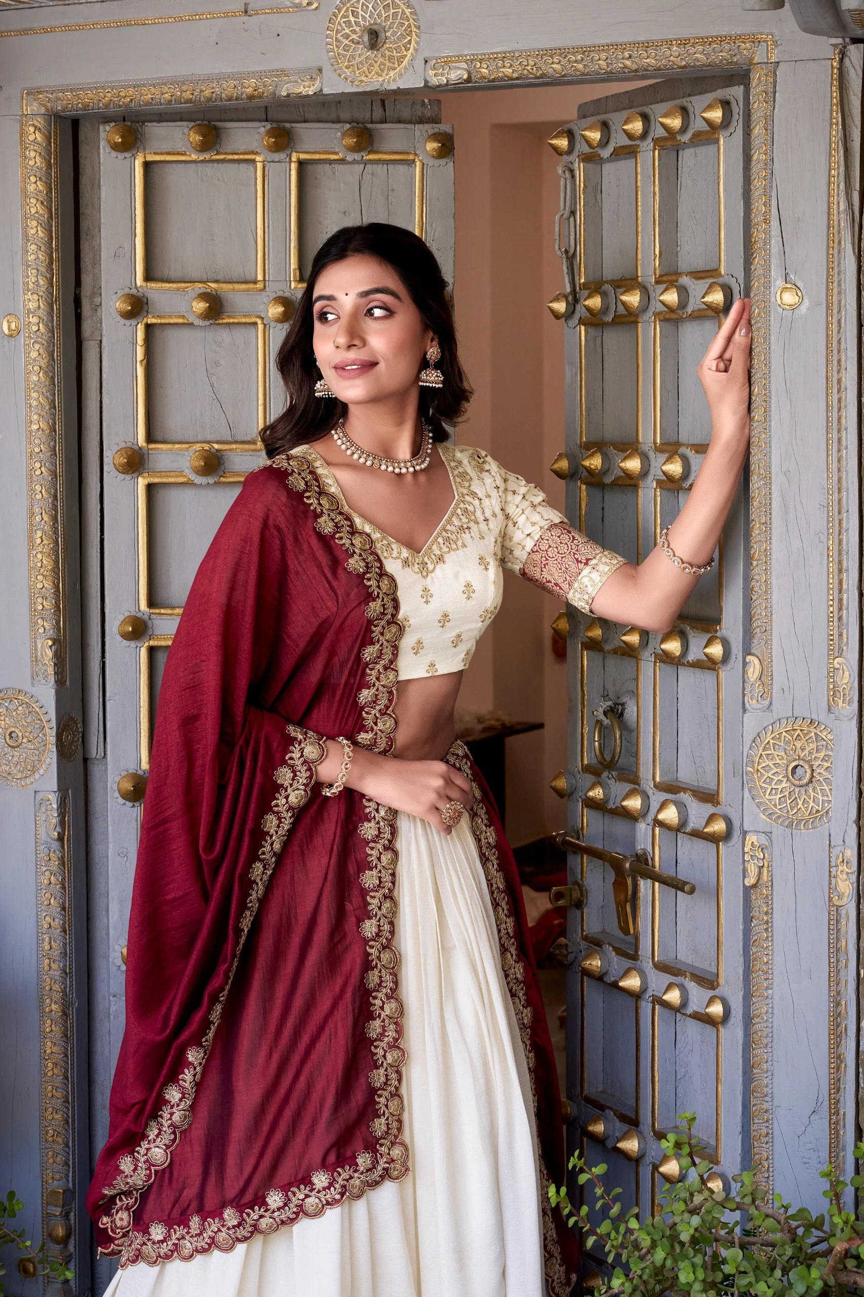 Traditional Vichitra Silk Zari Work Lehenga Set for Special Occasions - Image 4