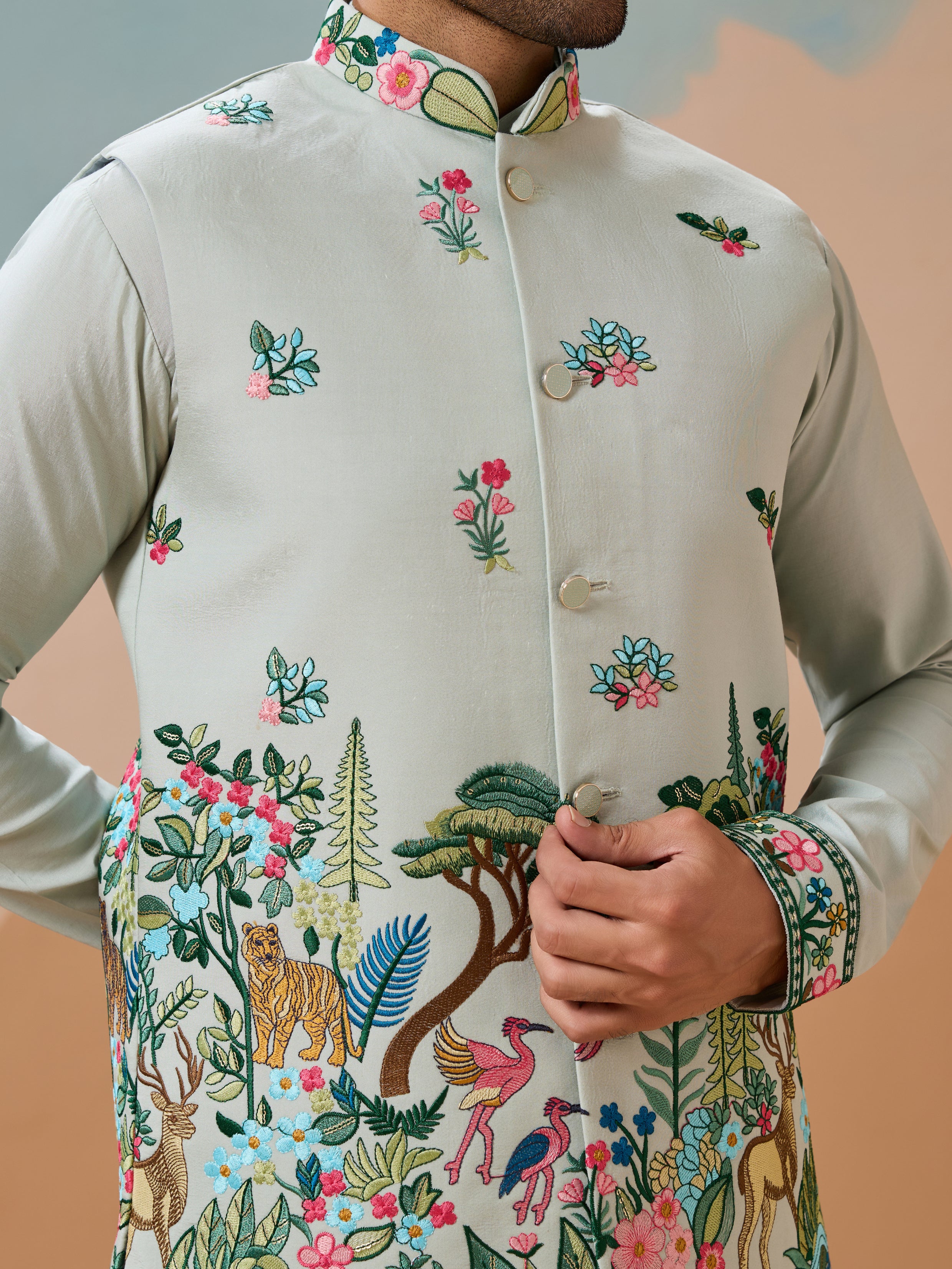 Trendy Royal Pista Ethnic Wear Koti Kurta Set for Men - Image 3