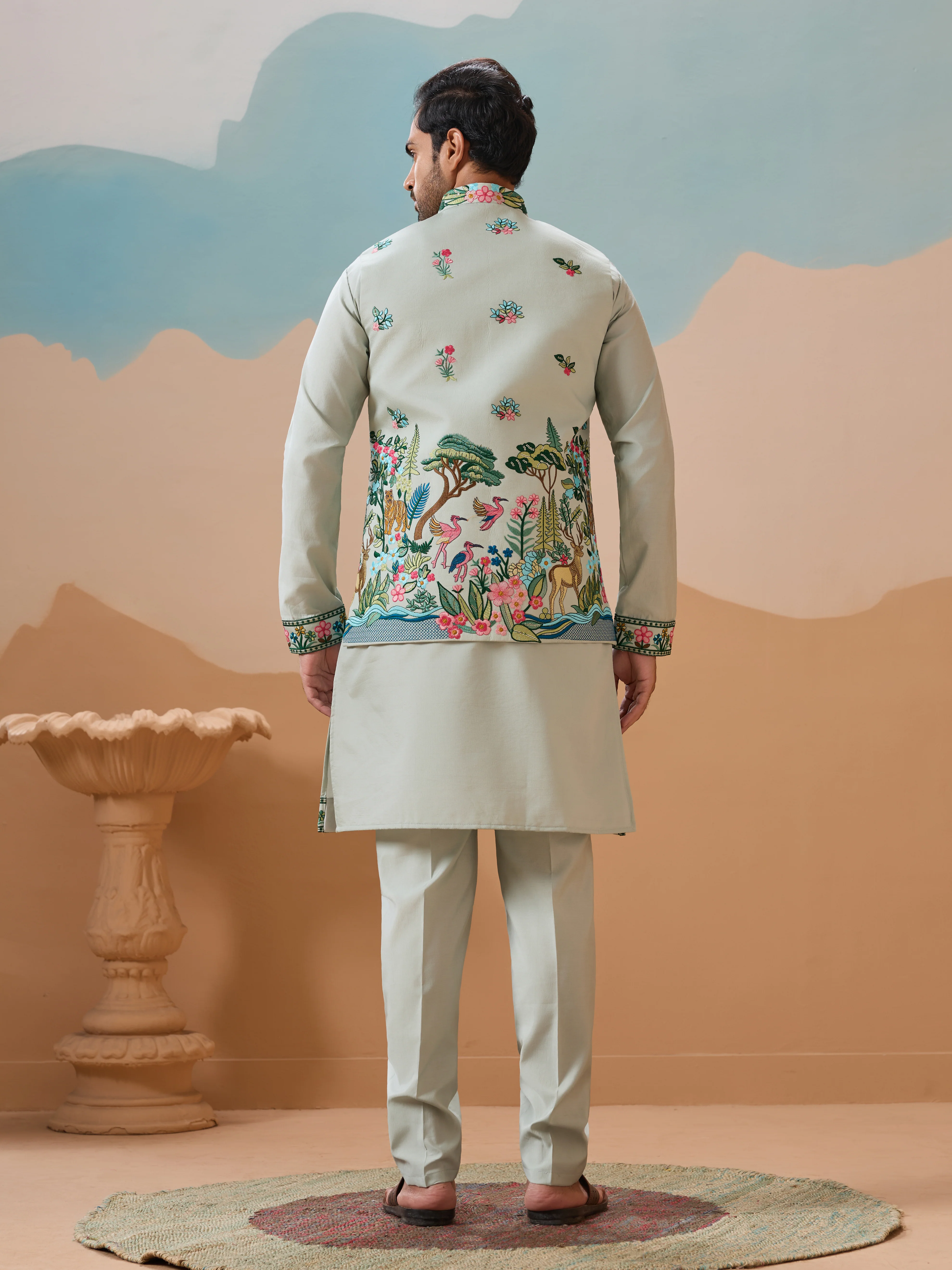 Trendy Royal Pista Ethnic Wear Koti Kurta Set for Men - Image 5