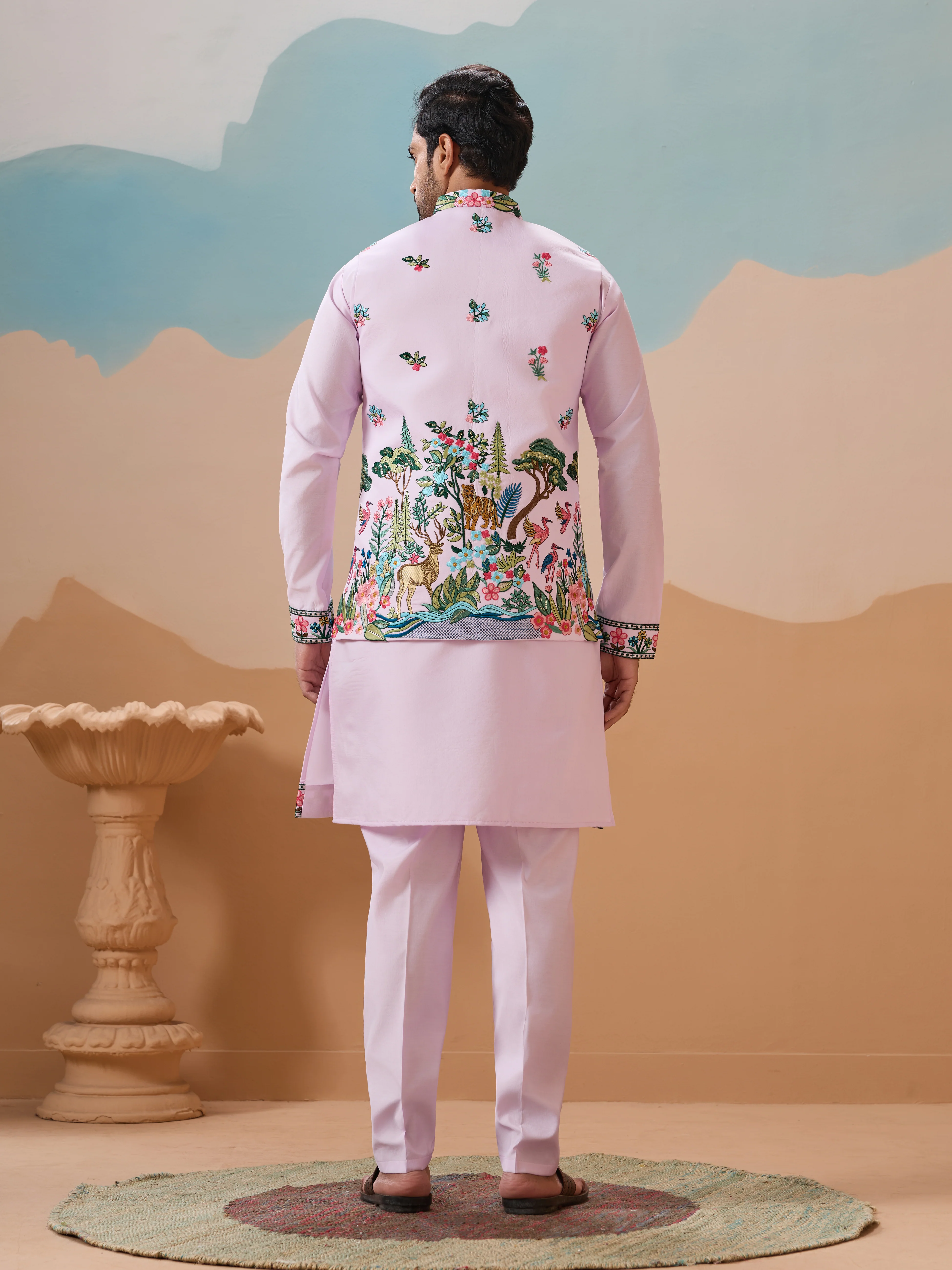 Vantara Design Luxury Lavender Mens Wear Koti Kurta - Image 7