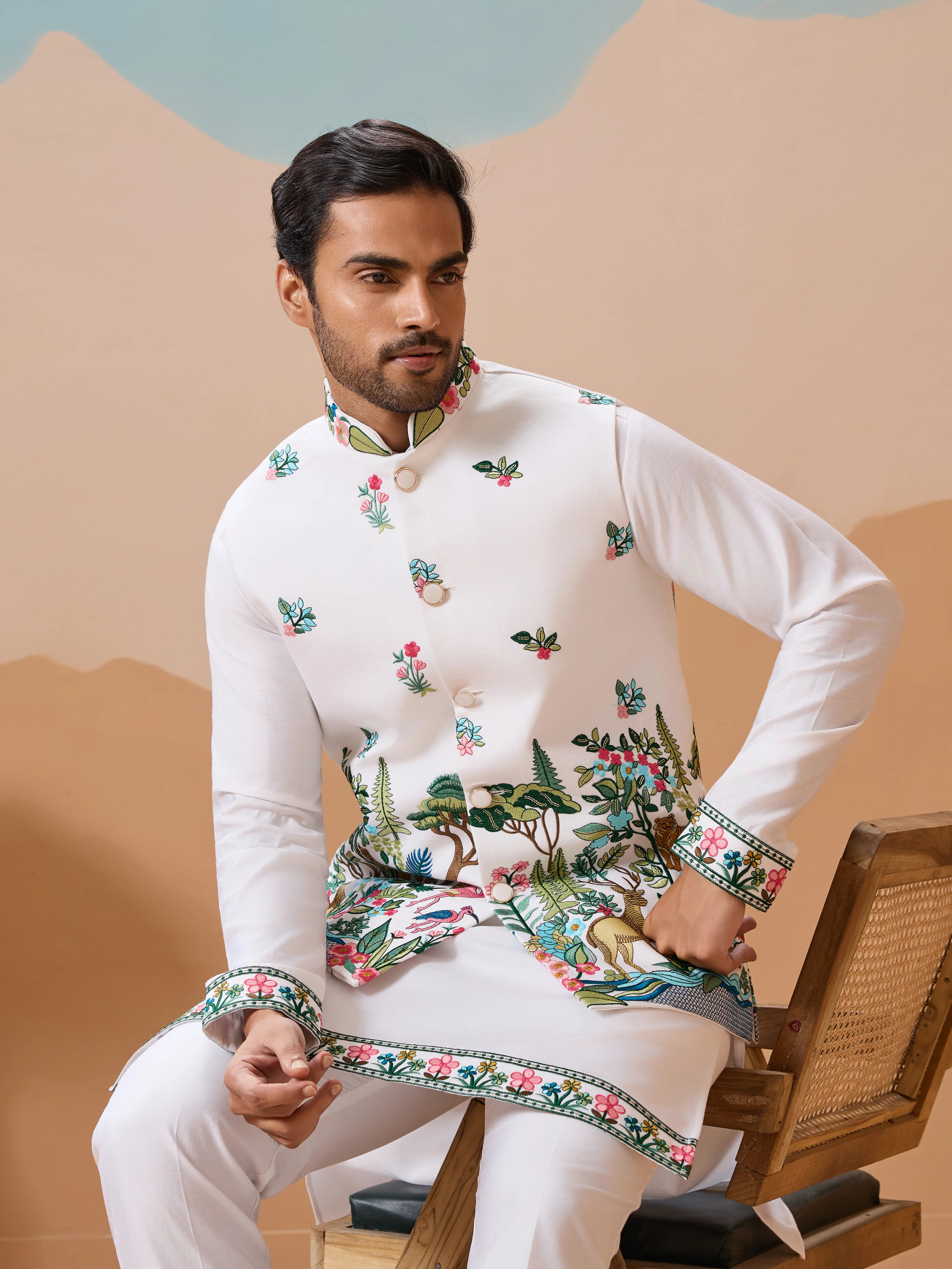 Vantara Style Premium White Mens Wear Koti Kurta Collection - Image 2