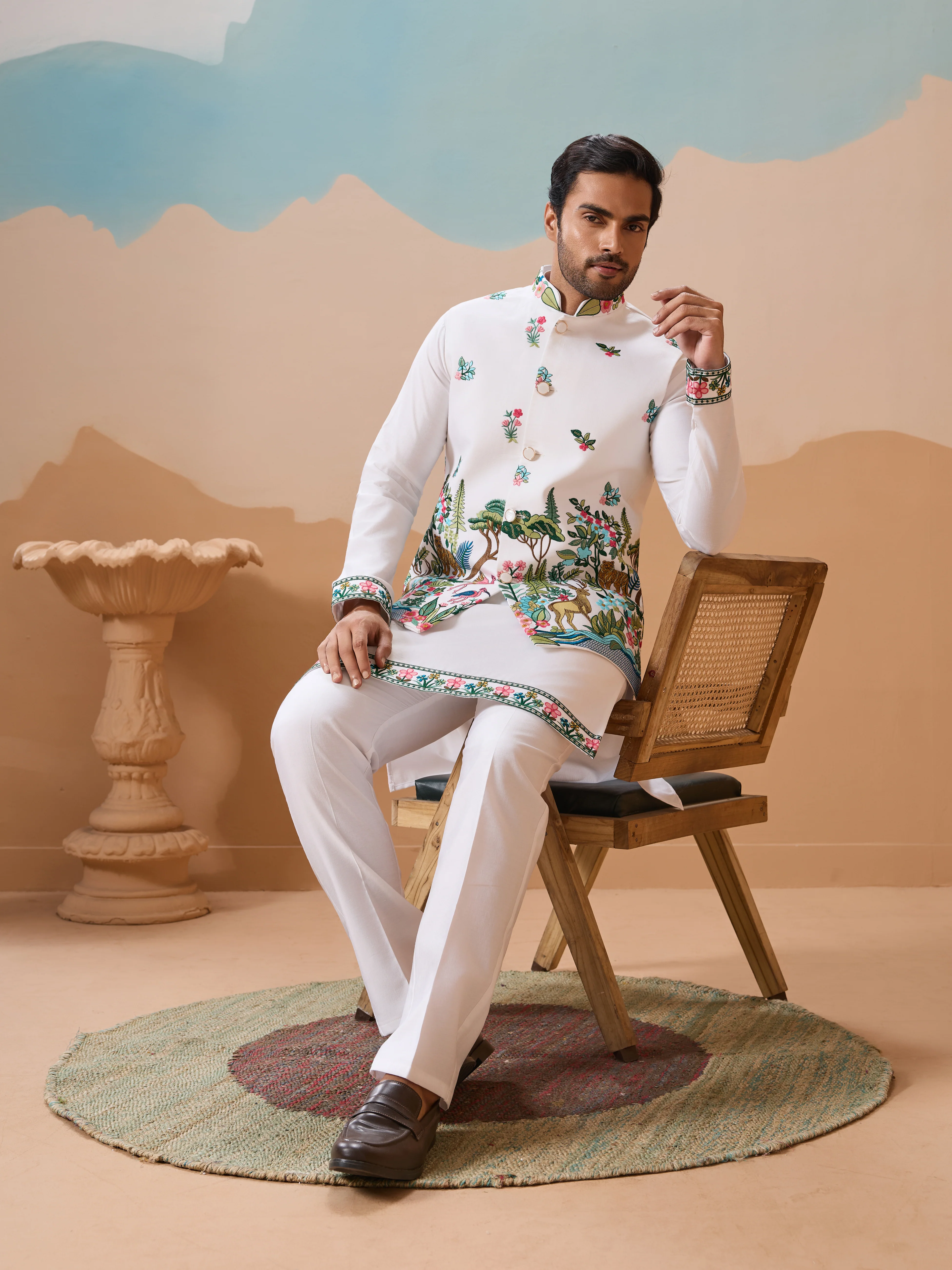 Vantara Style Premium White Mens Wear Koti Kurta Collection - Image 3