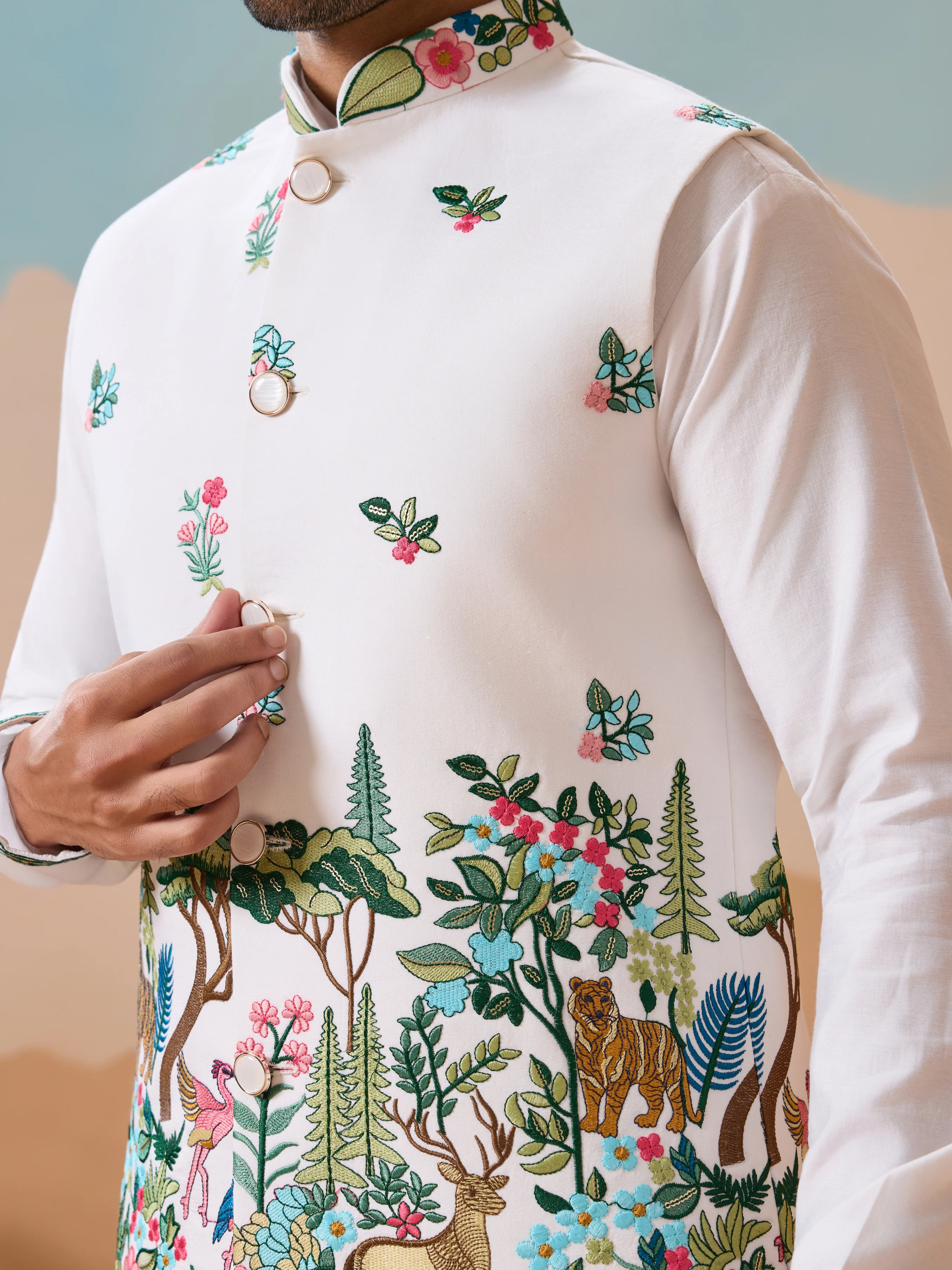 Vantara Style Premium White Mens Wear Koti Kurta Collection - Image 6