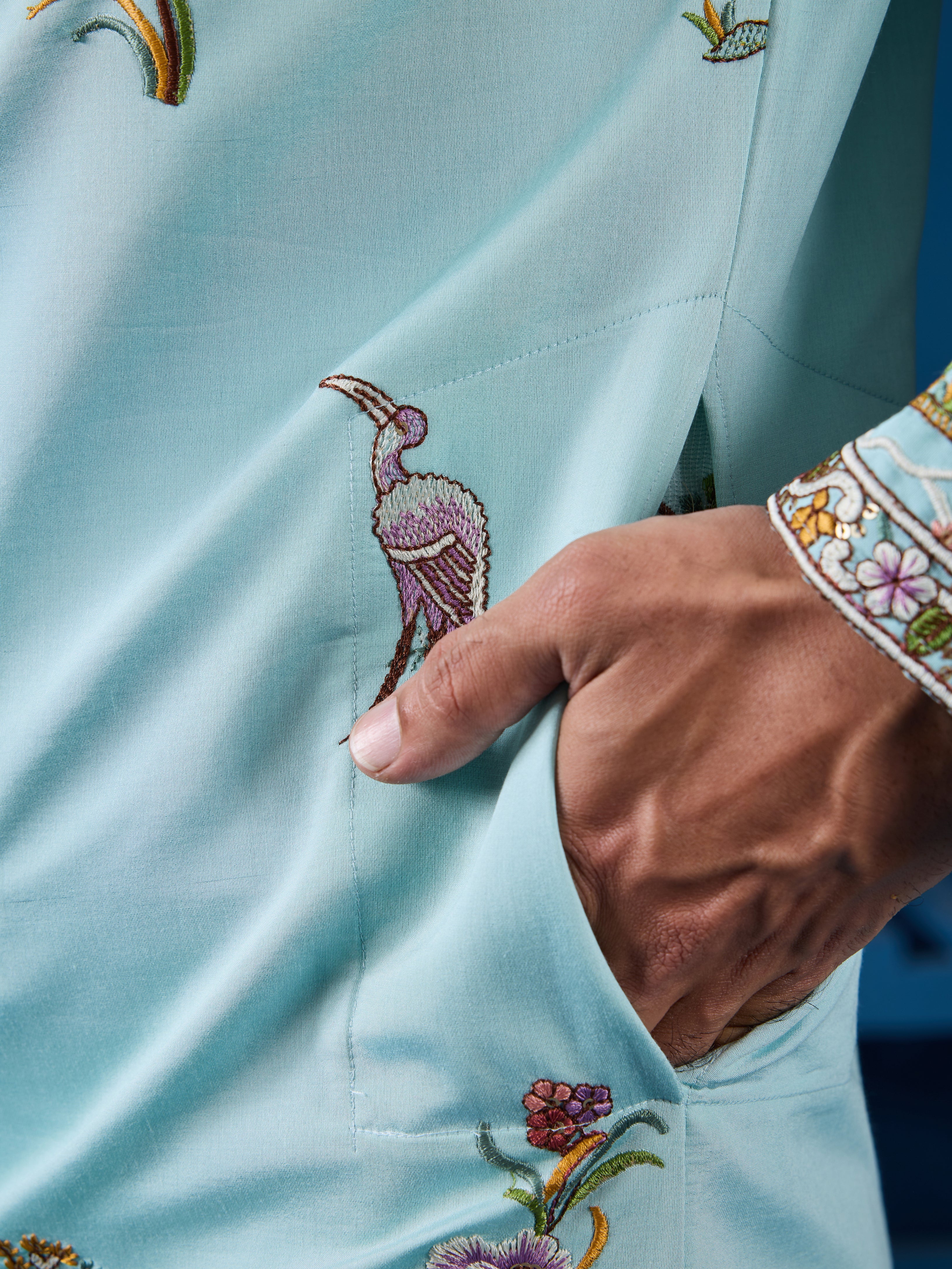 Wedding Celebration Elegant Sky Kurta for Mens Wear - Image 4