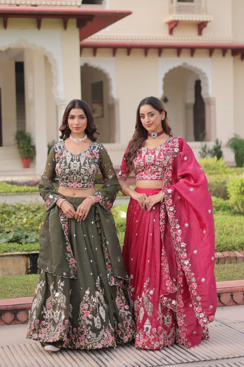 Wedding Special Gold Crush Lehenga Choli Set With Dupatta - Image 9