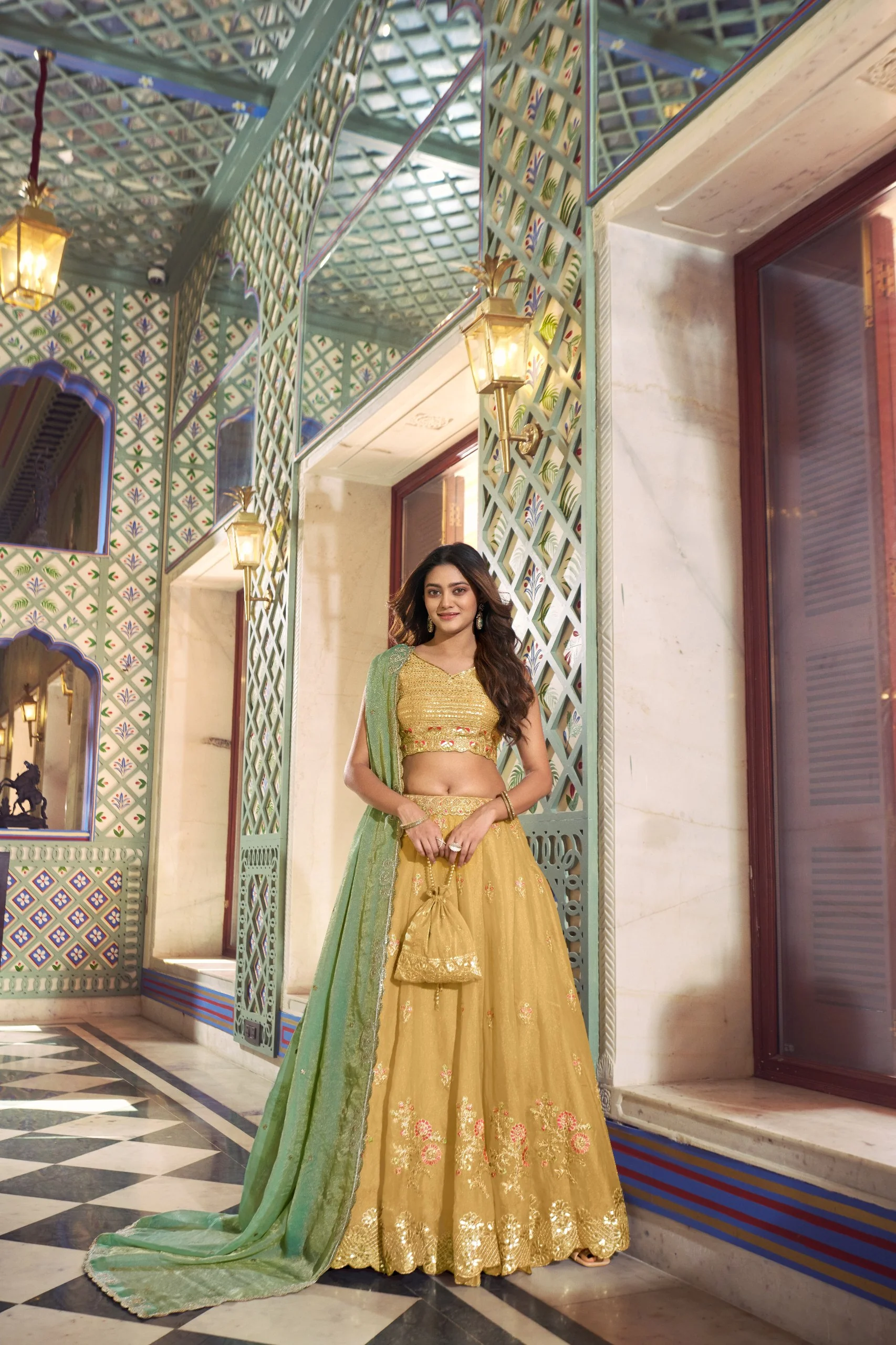 Wedding Special Yellow NC Moss Silk Designer Lehenga Set for Women - Image 3