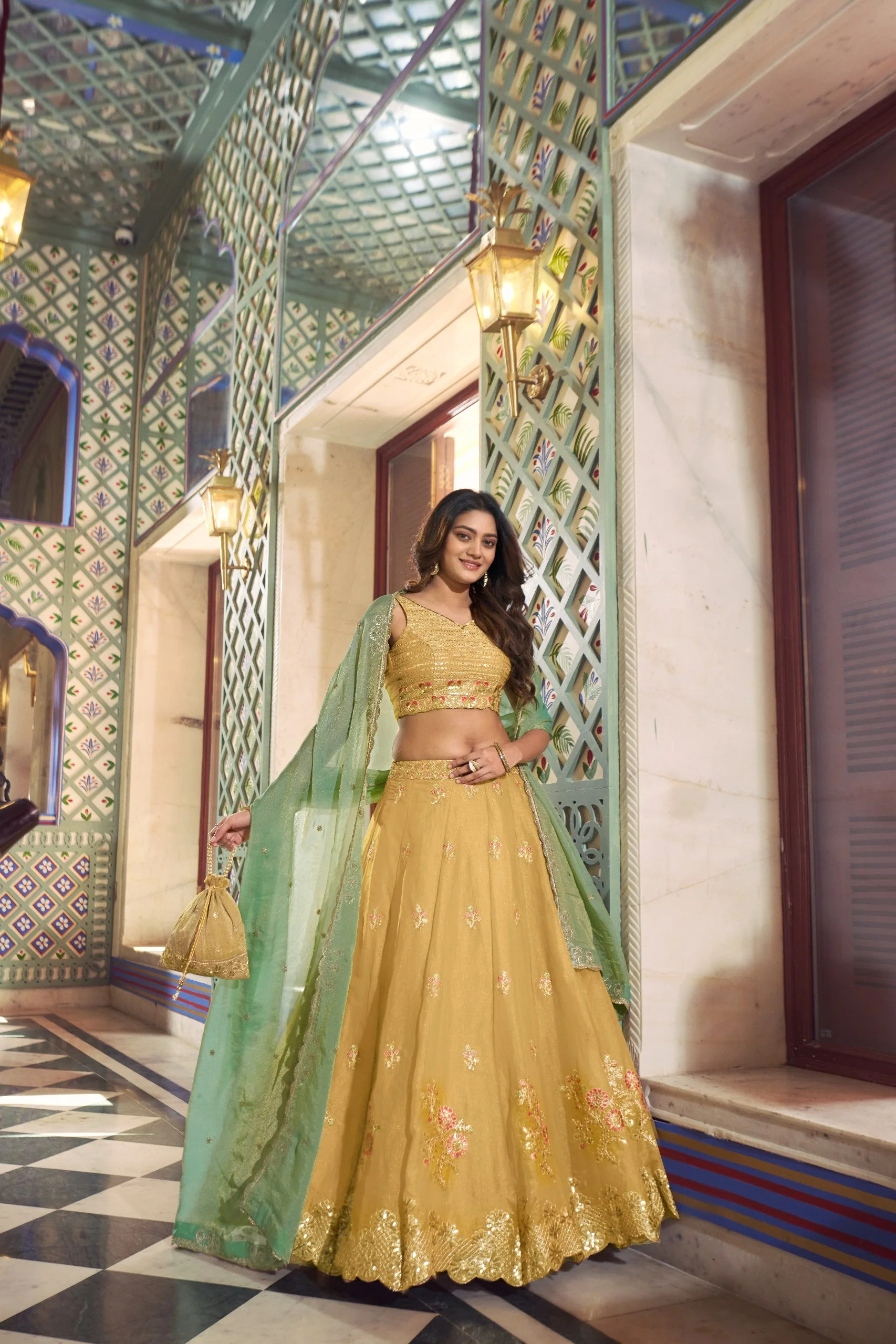Wedding Special Yellow NC Moss Silk Designer Lehenga Set for Women - Image 4